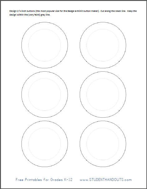 Printable Template for Making 2 1 4 Inch Buttons