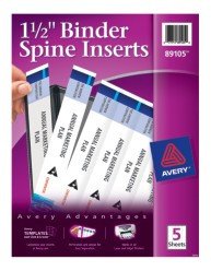 1 5" Binder Spine Inserts