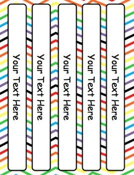 Rainbow Editable Binder Covers Dividers and Spine