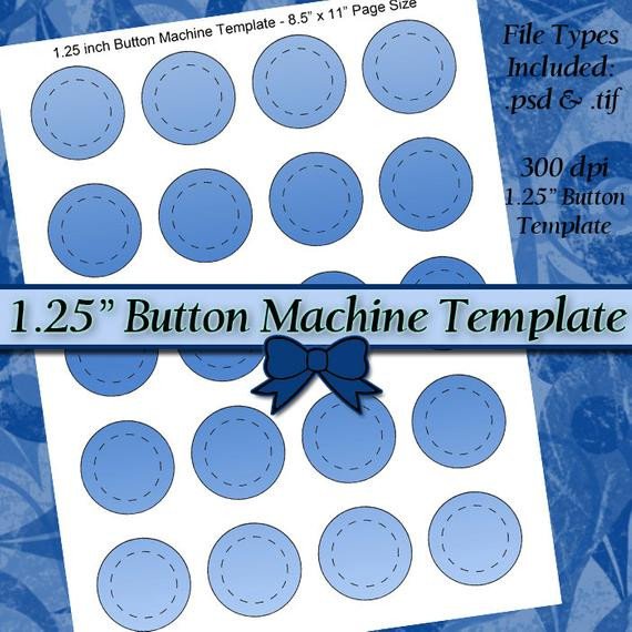1 25 Inch Button Machine TEMPLATE DIY DIGITAL Collage Sheet