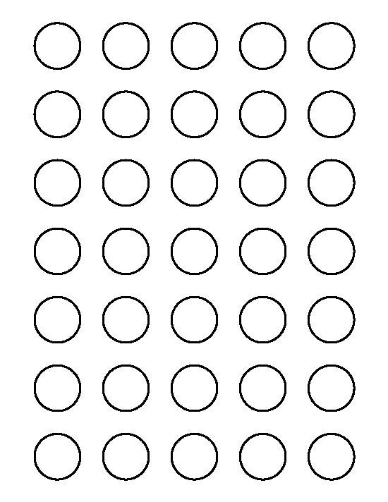 1 inch circle pattern Use the printable outline for