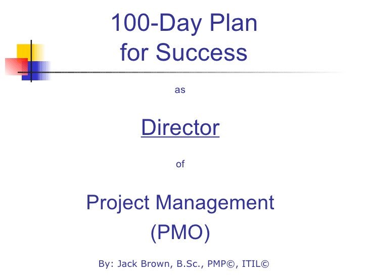 100 Day Plan for Directing a PMO