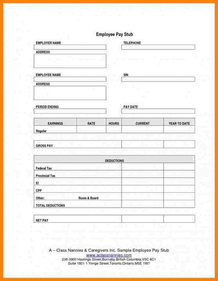 6 pay stub template for 1099 employee