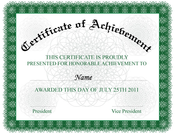 Certificate of Achievement by 123freevectors on DeviantArt