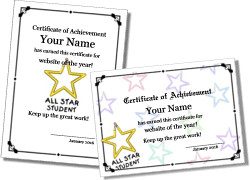 Certificate templates for teachers to personalize and print