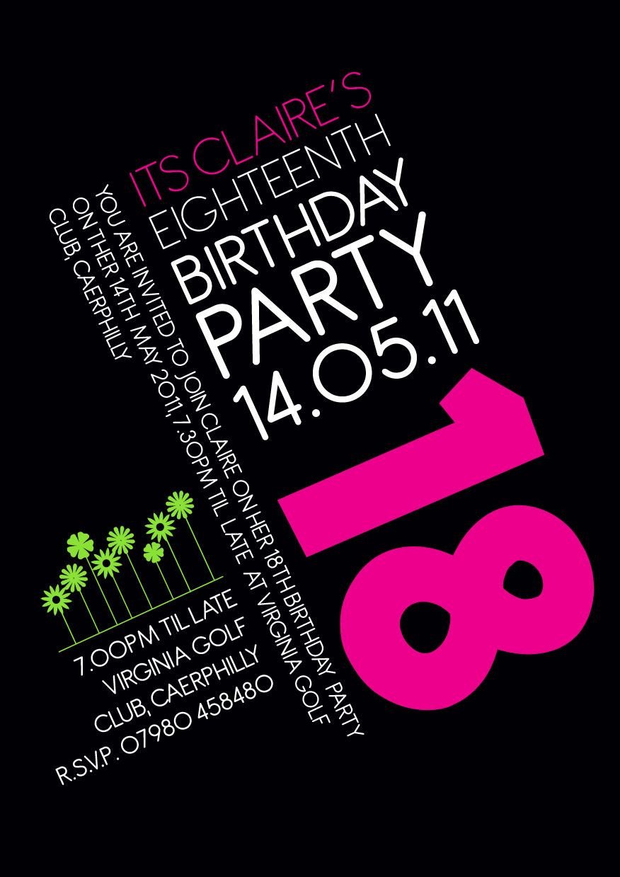 18th Birthday Invitation Idea Party