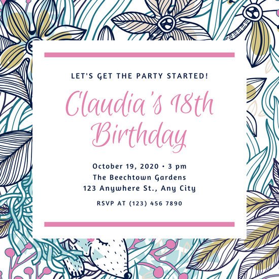 Customize 377 18th Birthday Invitation templates online
