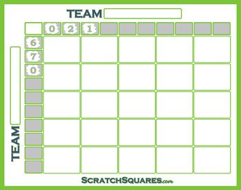 Football 25 Square Pool Scratch f Cards