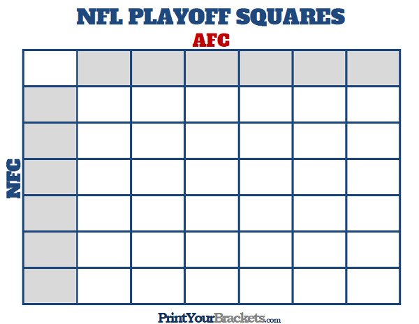 Printable NFL Playoff Squares Football fice Pool