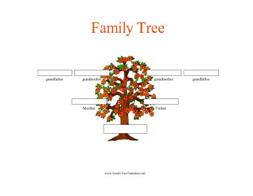3 Generation Family Tree in Color Template