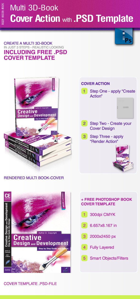 Multi 3D Book Cover Action with PSD Template by ricci gdf