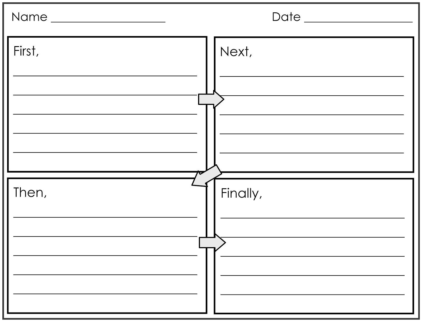 four square writing template printable