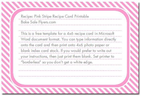 Free 4x6 Recipe Card Template