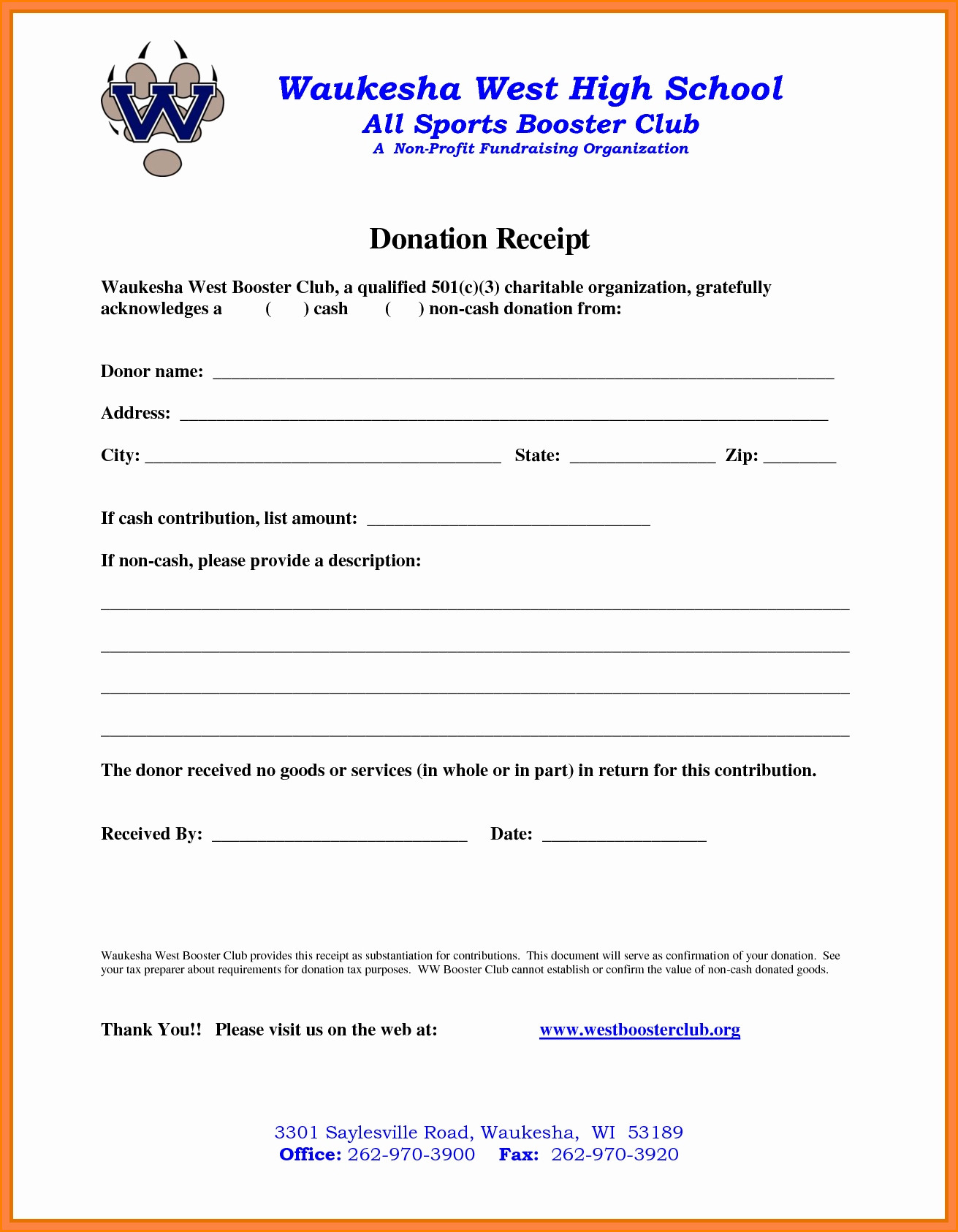 5 501c3 donation receipt