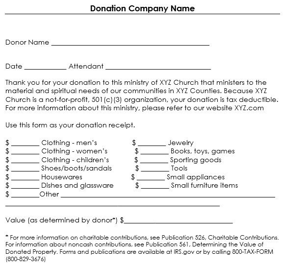 Donation Receipt Template For 501c3 Templates Resume