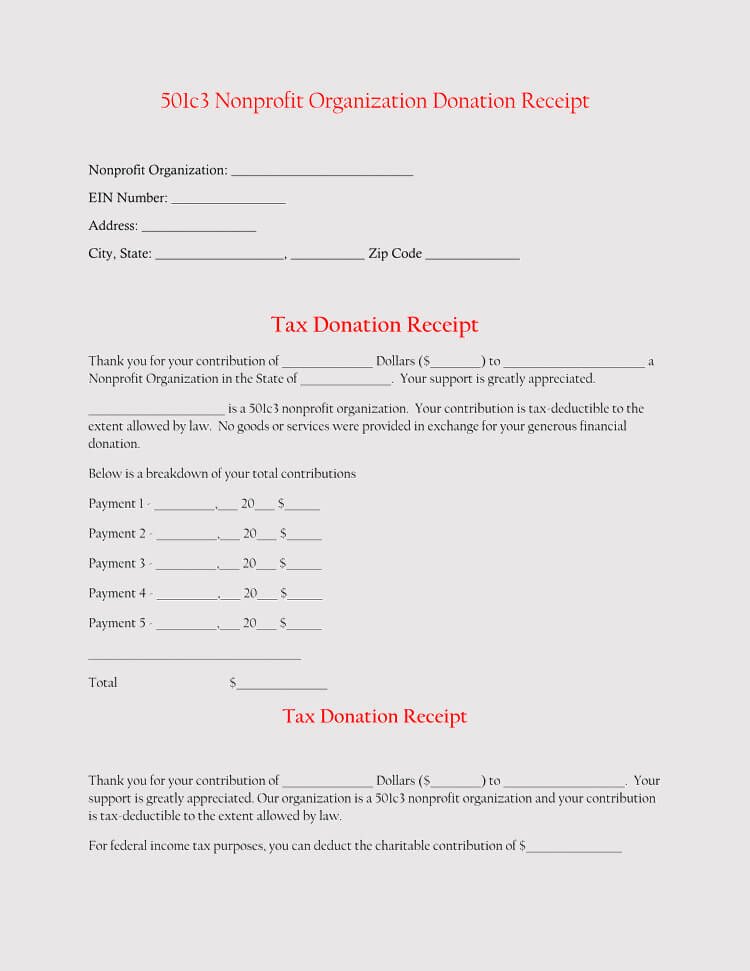 45 Free Donation Receipt Templates & Formats Docx PDF