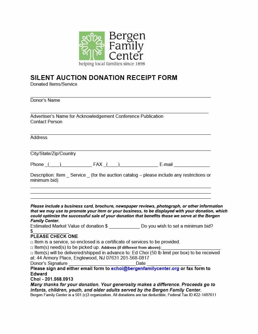 Donation Receipt Letter Template