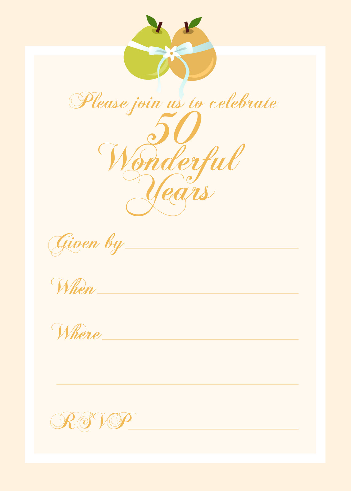 Free Printable Party Invitations Free 50th Wedding