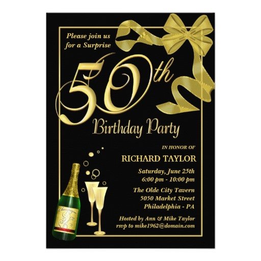 Blank 50th Birthday Party Invitations Templates