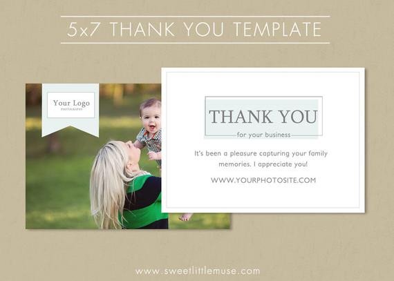 Thank you card template 5x7 photography thank by