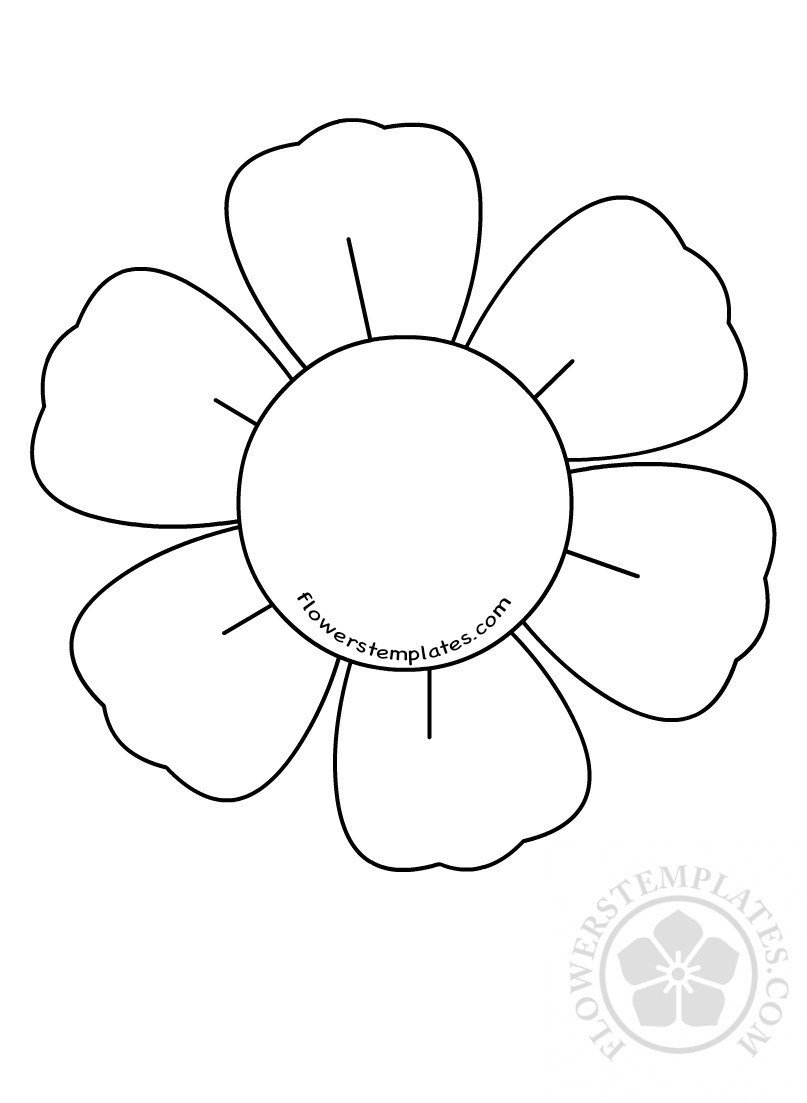 6 petal flower template cuttable