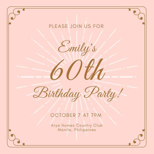 Customize 986 60th Birthday Invitation templates online