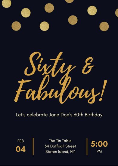 Customize 986 60th Birthday Invitation templates online