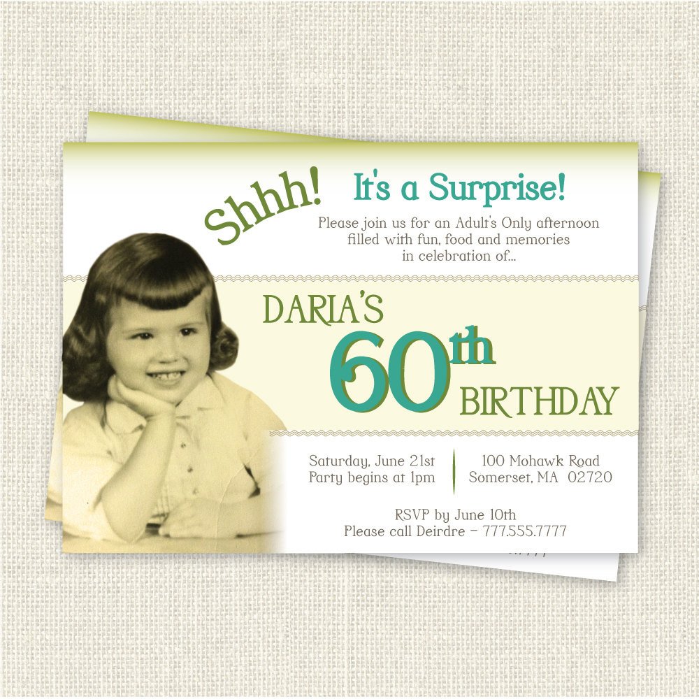 Surprise 60th Birthday Invitation Digital Printable File