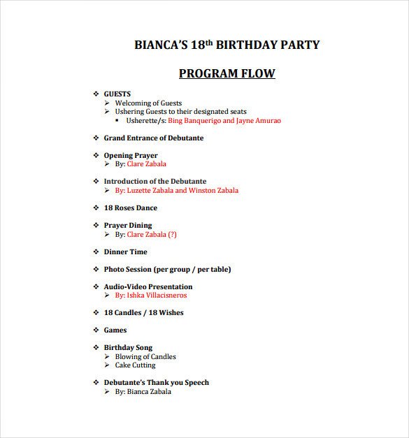 28 of 60th Birthday Party Program Template