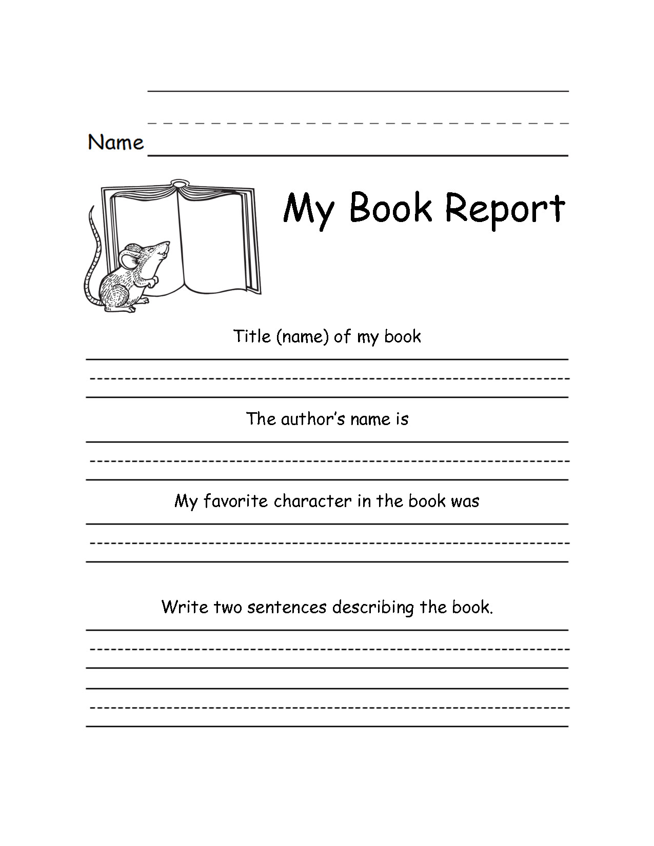 16 Best of 5th Grade Book Report Worksheet 5th
