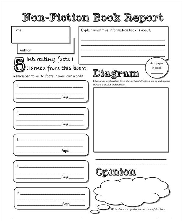 Book Report Template 10 Free Word PDF Documents
