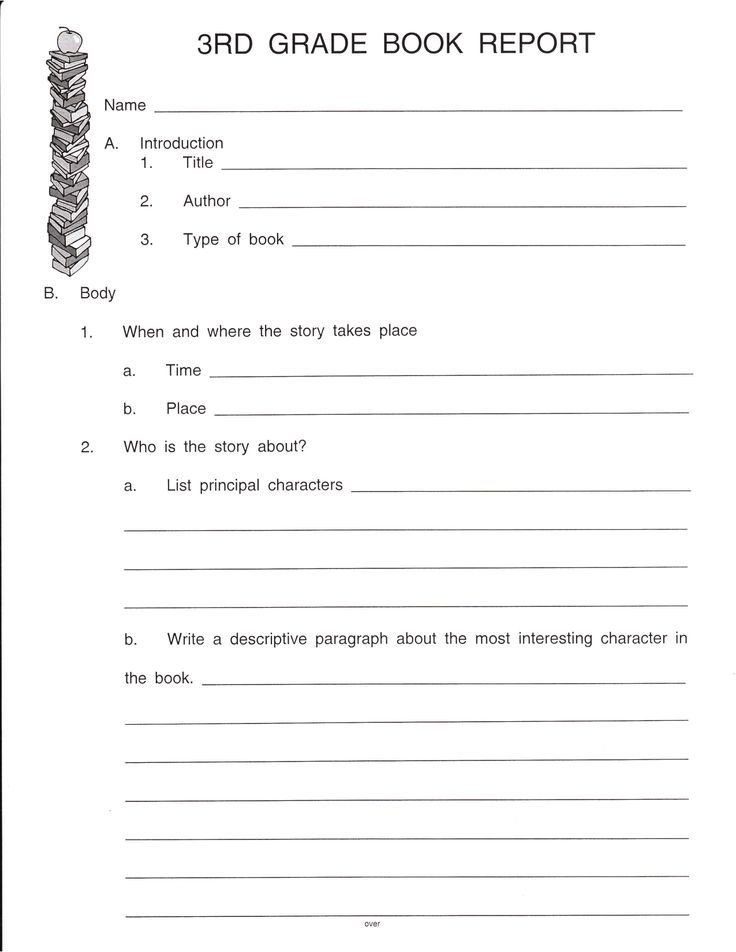 Free 2nd grade Book Report Template Yahoo Image Search