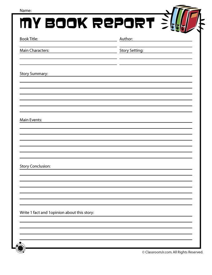 FREE Book Report Forms