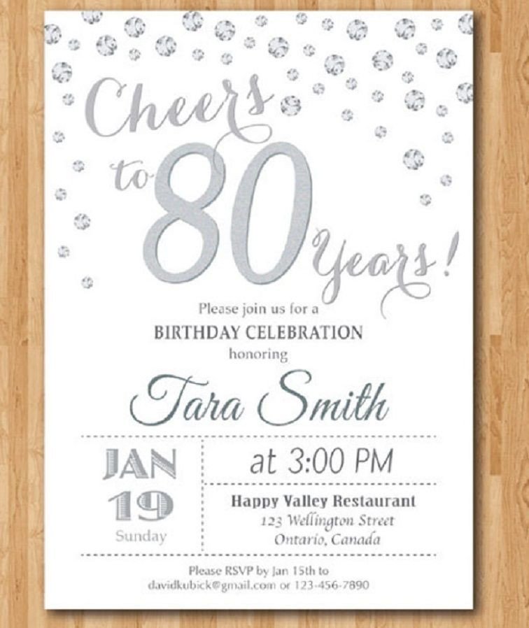80th birthday invitations templates free