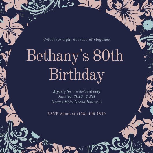 Customize 359 80th Birthday Invitation templates online