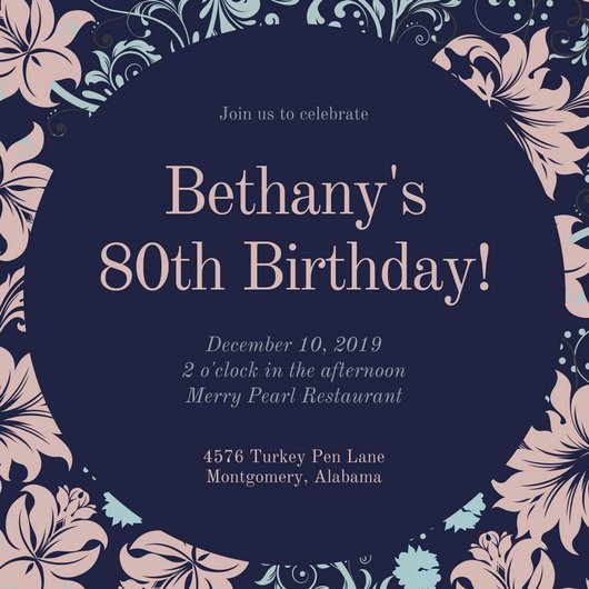 Customize 985 80th Birthday Invitation templates online