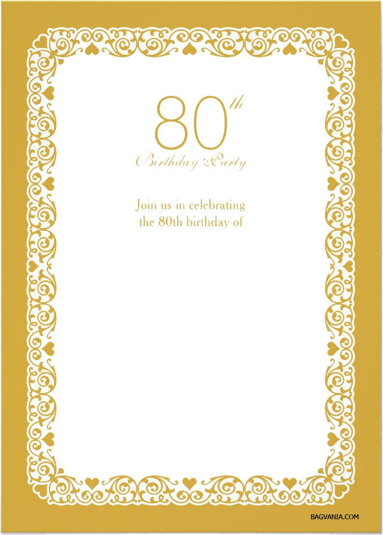 Free Printable 80th Birthday Invitations – FREE Printable