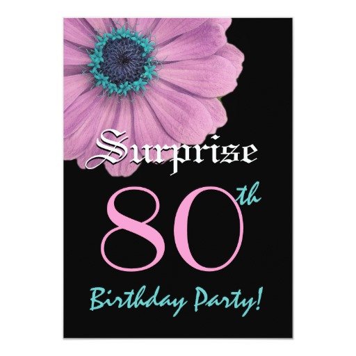 SURPRISE 80th Birthday Template Pink Daisy Invite