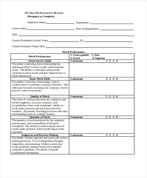 25 Review Forms in Word