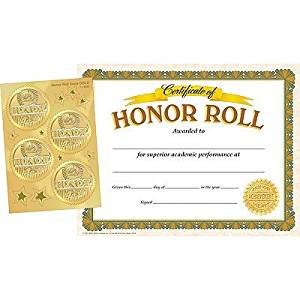 Amazon Honor Roll Certificates and Award Seals bo