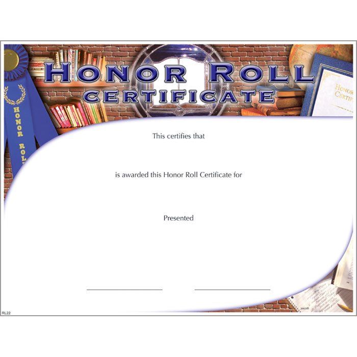 Honor Roll Certificate Jones School Supply