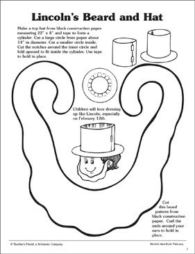 Lincoln s Beard and Hat Template