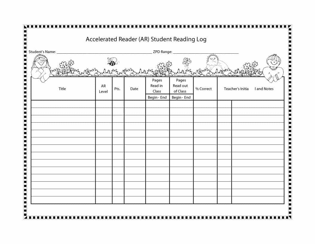47 Printable Reading Log Templates for Kids Middle School