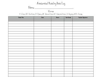 Accelerated Reader Book Log Management Sheets by Free to