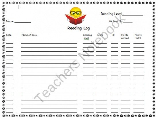 AR Accelerated Reader Reading Log reading