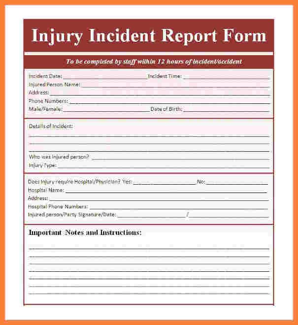 9 incident and accident report form template
