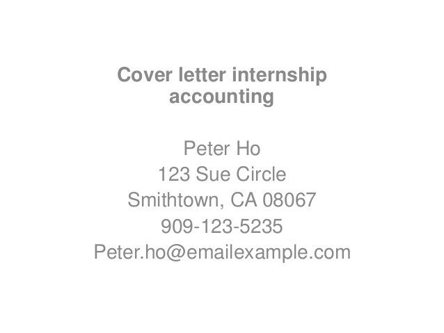 Application Letter Sample Internship Cover Letter Sample