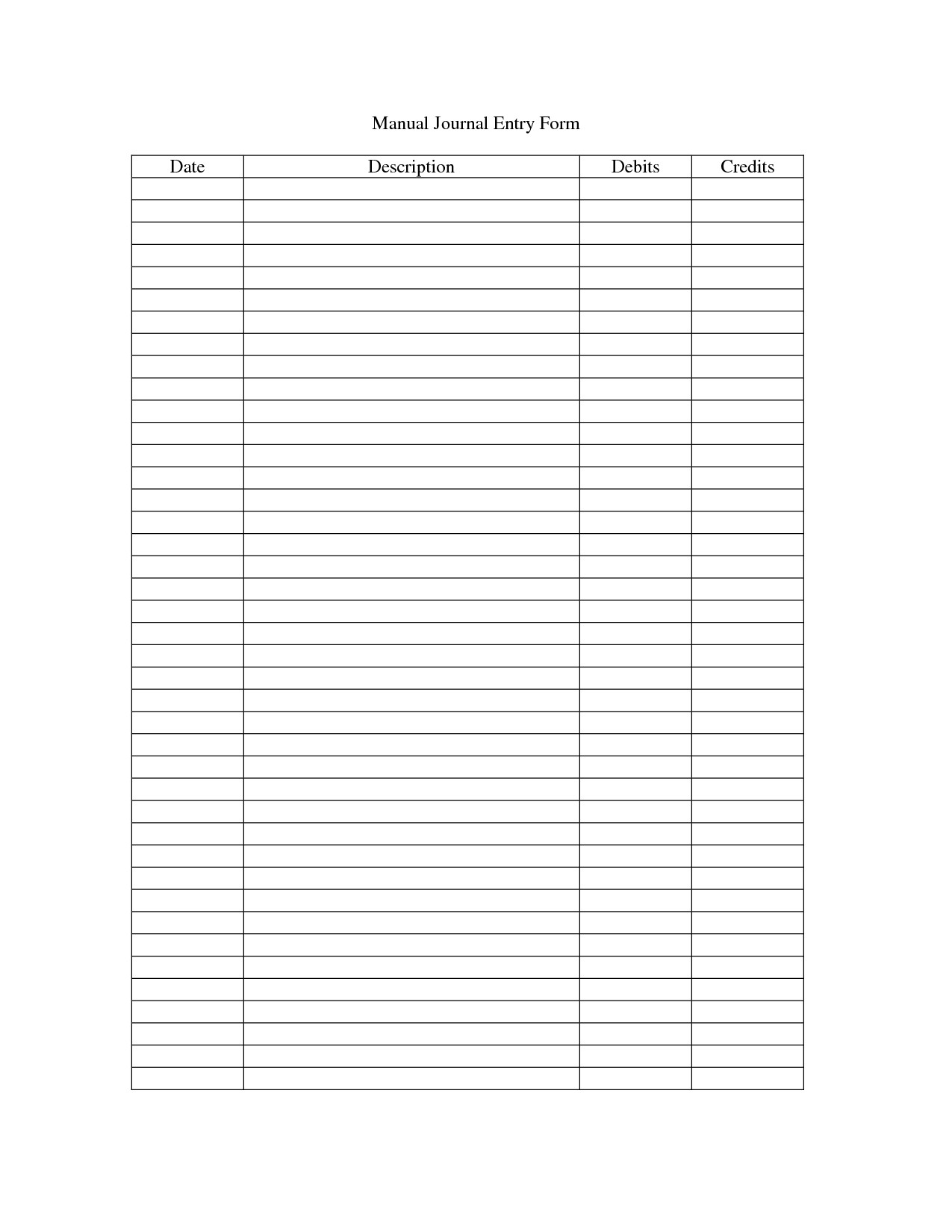 Best s of Journal Entry Template Excel Blank