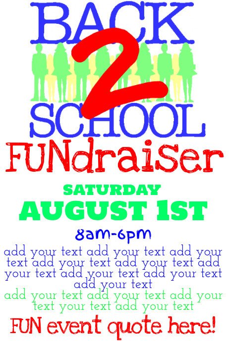 Simple Back to School Fundraiser Flyer Poster Template