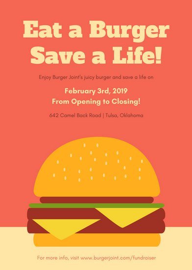 Yellow Burger Fundraising Flyer 2 pages Templates by Canva